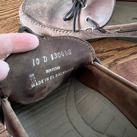 Vintage L.L Bean Men Boat Shoes Handsewn Moccasins Full Grain Leather Size 10 D - Picture 7 of 14